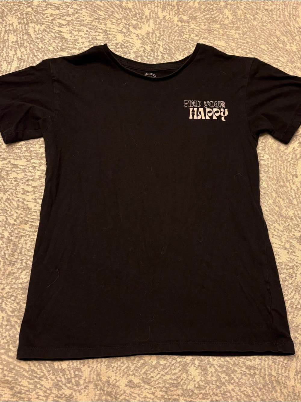 wonder nation Black Tee with 'Find Your Happy' Graphic